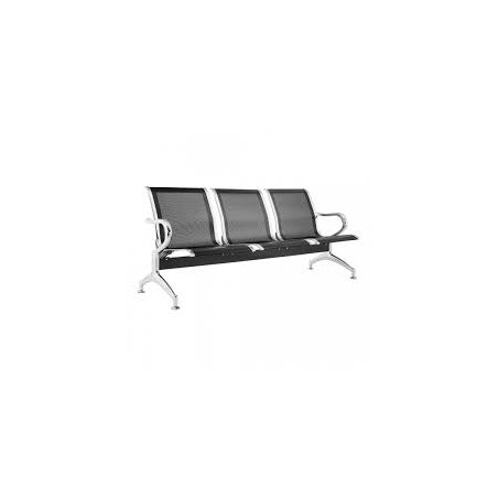 SILLA TANDEM 3 ASIENTOS SJ820-BL NEGRO CONSUMER