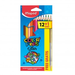 LAPICES DE COLORES MAPED + DUO PLATA/ORO COD 832 X 12 UNID