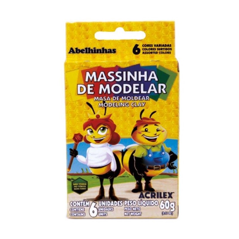 PLASTILINA ACRILEX ESCOLAR X 6 COLORES 60 GR