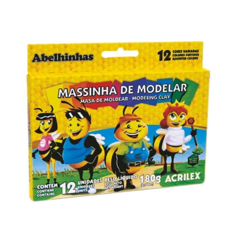 PLASTILINA ACRILEX ESCOLAR X 12 COLORES 180 GR