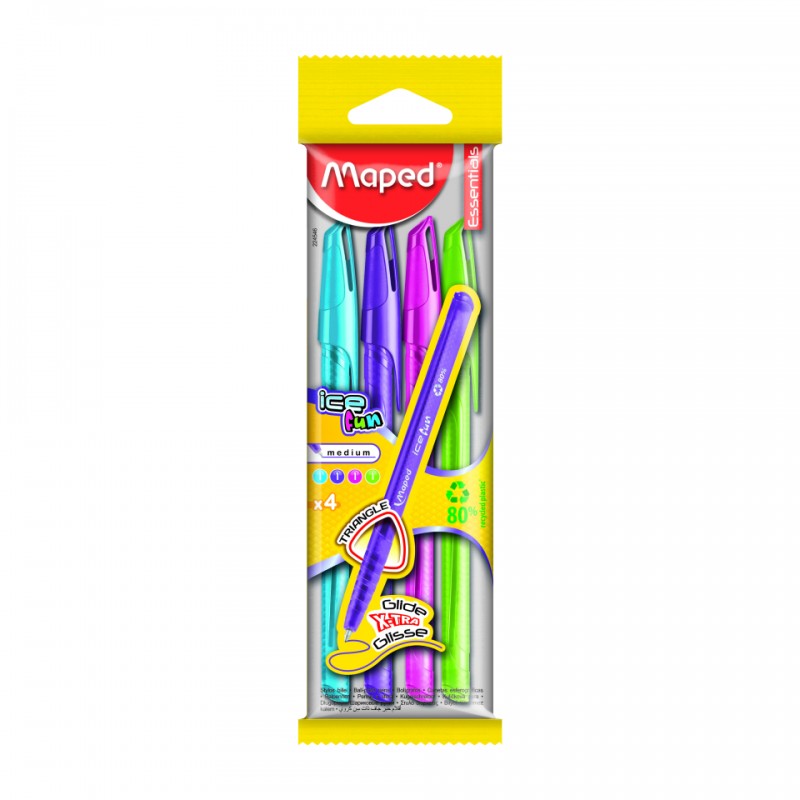 BOLIGRAFO MAPED ICE SURTIDO BLISTER X 4 224546