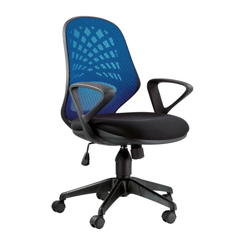 SILLA OFICINA GIRATORIA RESPALDO BAJO CH-2019 AZUL CONSUMER