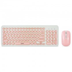 TECLADO + MOUSE QUANTA QTKTM20 WIRELESS 1600DPI ESPAÑOL ROSA