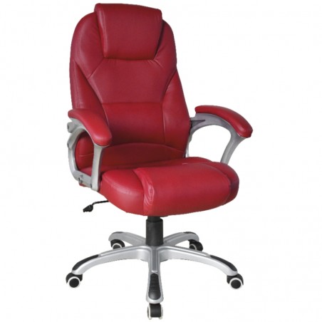 SILLA OFICINA GIRATORIA EJECUTIVA Y-2765 ECOCUERO ROJO CONSUMER