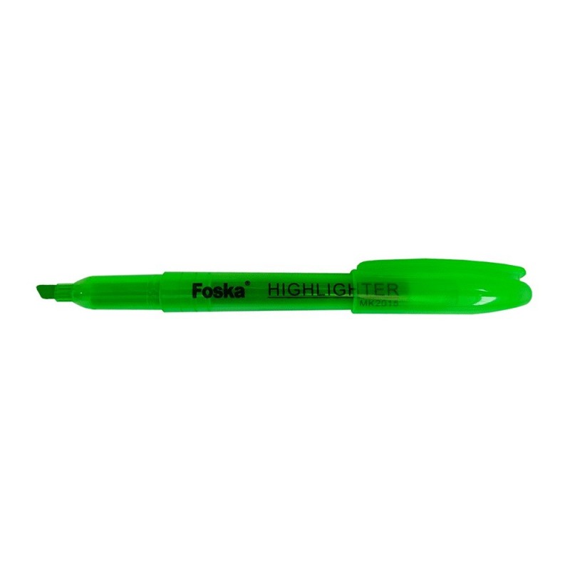 RESALTADOR DE TEXTO PUNTA CUADRADA FINO FOSKA VERDE